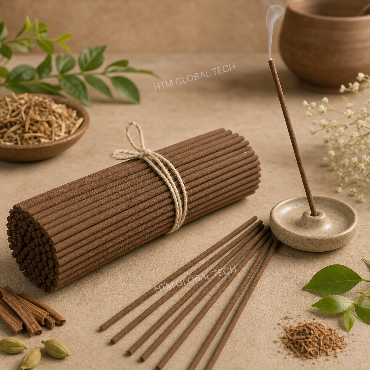 Bamboo-Less Incense Sticks prepared for bulk export supply from India