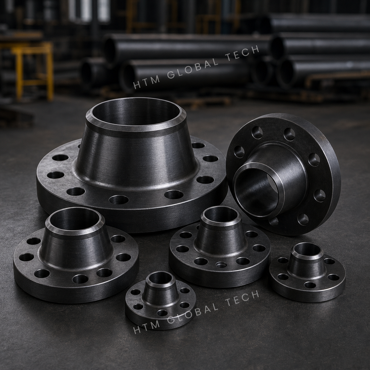 Carbon Steel Weld-Neck Flanges prepared for bulk export supply from India