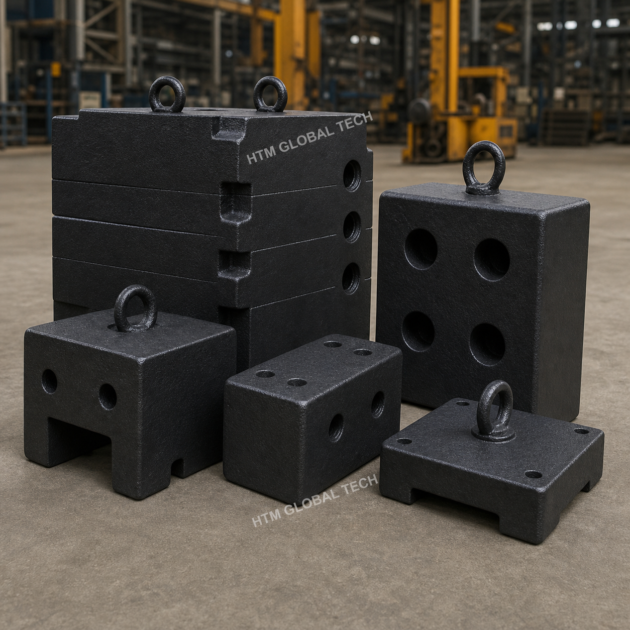 Cast Iron Counterweights prepared for bulk export supply from India