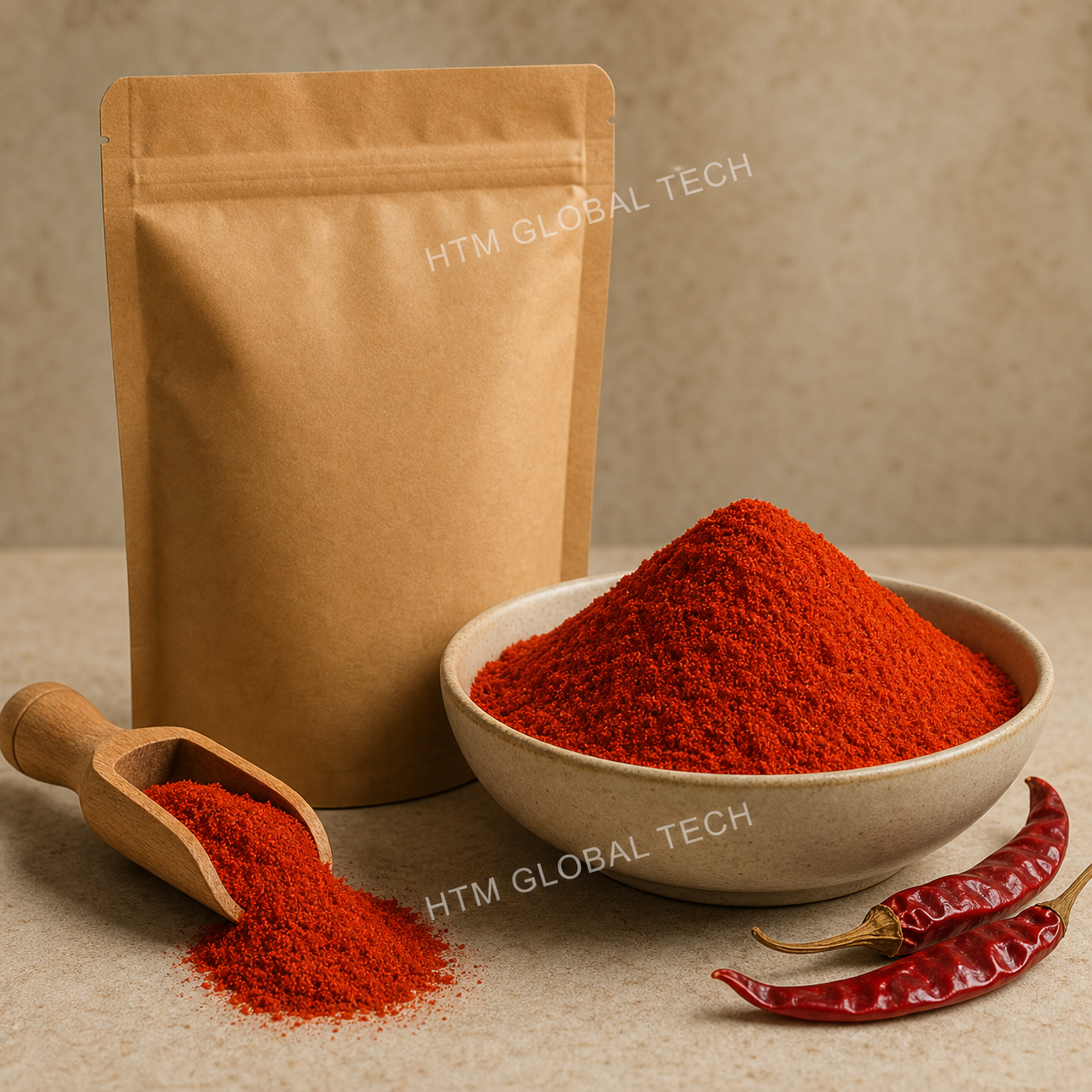 Dried Red Chilli Powder prepared for bulk export supply from India