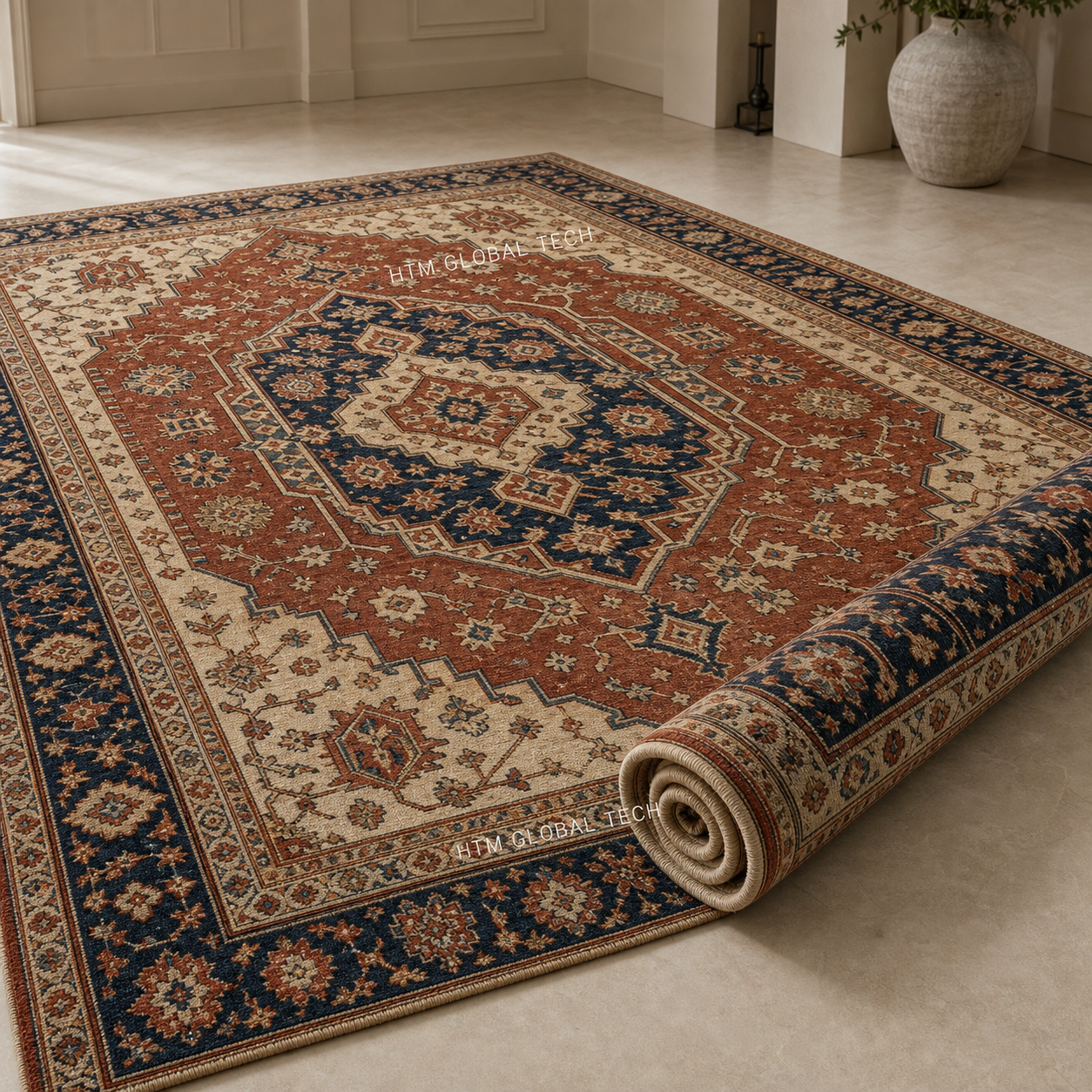 Hand-Knotted Wool Carpet prepared for bulk export supply from India